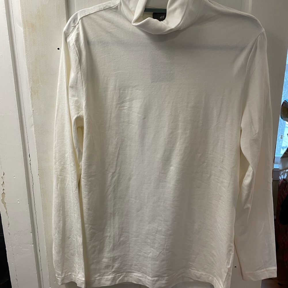 H &M Cream Turtleneck Organic Cotton